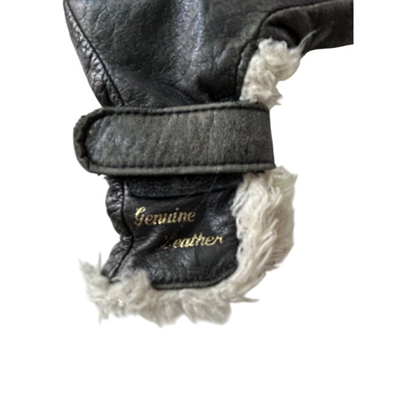 Vintage Slotline Inertial Putter Cover Black Genuine Leather Faux Fur Lining - Picture 3 of 3